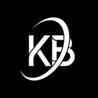 logotipo kb. projeto kb. letra kb branca. design de logotipo de letra kb. letra inicial kb logotipo de monograma maiúsculo círculo vinculado. vetor