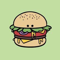 ilustração vetorial desenhada à mão de hambúrguer vetor