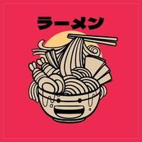 ilustração vetorial de macarrão ramen vetor