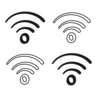 ícone de hotspot wifi desenhado à mão no estilo doodle vetor