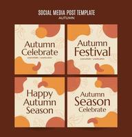 conjunto de fundos abstratos de outono para histórias de mídia social ou banner da web. use para convite de evento, voucher de desconto, publicidade. vetor