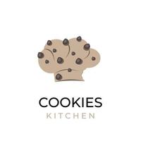 logotipo de ilustração vetorial de cozinha de biscoitos de chocolate vetor