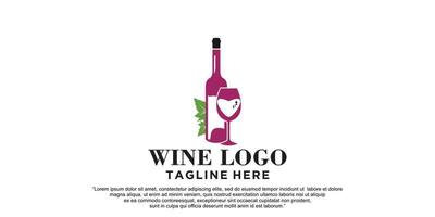 modelo de design de ícone de logotipo de vinho ilustração vetorial premium vetor