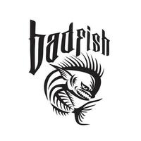 dorado golfinho peixe esqueleto com raiva badfish retro vetor