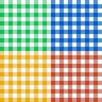 coleção de vetores de padrão de tecido xadrez multicolorido em cores diferentes
