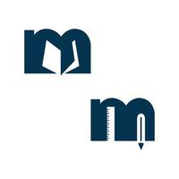 ilustração de design de vetor de logotipo de educação letra m