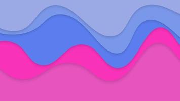 design de fundo de estilo de corte de papel de onda abstrata rosa azul colorido vetor
