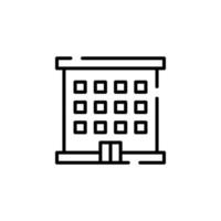 hotel, apartamento, moradia, modelo de logotipo de ilustração vetorial de ícone de linha pontilhada residencial. adequado para muitos propósitos. vetor