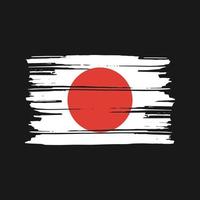 vetor de pincel de bandeira do japão. desenho da bandeira nacional