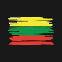 vetor de pincel de bandeira da Lituânia. desenho da bandeira nacional