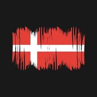 escova de vetor de bandeira da Dinamarca. vetor de pincel de bandeira nacional