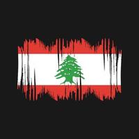 escova de vetor de bandeira do Líbano. vetor de pincel de bandeira nacional