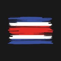 vetor de pincel de bandeira da costa rica. desenho da bandeira nacional