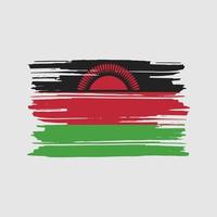 vetor de pincel de bandeira do malawi. desenho da bandeira nacional