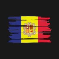 vetor de pincel de bandeira de andorra. desenho da bandeira nacional