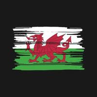 vetor de escova de bandeira de gales. desenho da bandeira nacional