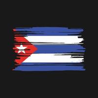 vetor de pincel de bandeira de cuba. desenho da bandeira nacional
