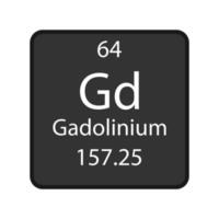 símbolo de gadolínio. elemento químico da tabela periódica. ilustração vetorial. vetor