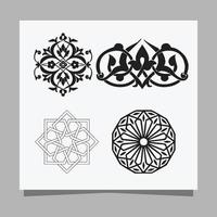 ilustração vetorial de ornamentos minimalistas, ornamentos árabes desenhados em papel são perfeitos para decoração de banner e pôster vetor