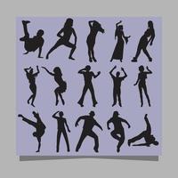 ilustração vetorial de ícones de dança desenhados em papel, muito adequados para pôsteres, panfletos e logotipos com temas de dança vetor