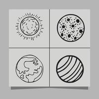 ilustração vetorial de planetas em papel, muito adequado para logotipos e folhetos vetor