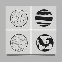 ilustração vetorial de planetas em papel, muito adequado para logotipos e folhetos vetor
