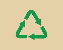 recicle o símbolo de resíduos e a seta verde logotipo web ícone conceito ilustração vetorial plana. vetor