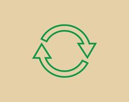 recicle o símbolo de resíduos e a seta verde logotipo web ícone conceito ilustração vetorial plana. vetor