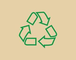 recicle o símbolo de resíduos e a seta verde logotipo web ícone conceito ilustração vetorial plana. vetor