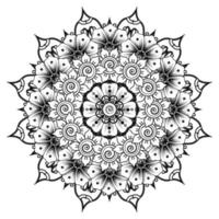 padrão circular em forma de mandala para henna, mehndi, tatuagem, decoração. ornamento decorativo em estilo oriental étnico. página do livro para colorir. vetor