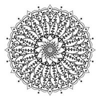 padrão circular em forma de mandala para henna, mehndi, tatuagem, decoração. ornamento decorativo em estilo oriental étnico. página do livro para colorir. vetor