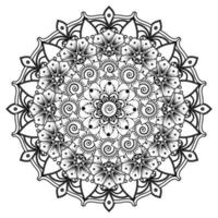 padrão circular em forma de mandala para henna, mehndi, tatuagem, decoração. ornamento decorativo em estilo oriental étnico. página do livro para colorir. vetor