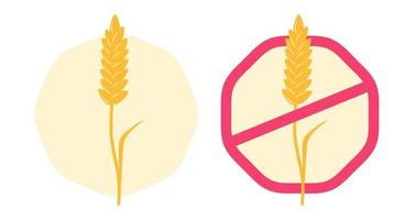 vector set ícones de espiga de trigo. ilustração de espiga de trigo. Sem glúten