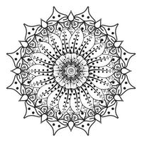 padrão circular em forma de mandala para henna, mehndi, tatuagem, decoração. ornamento decorativo em estilo oriental étnico. página do livro para colorir. vetor