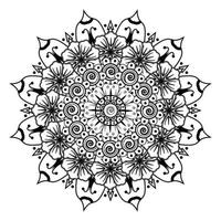 padrão circular em forma de mandala para henna, mehndi, tatuagem, decoração. ornamento decorativo em estilo oriental étnico. página do livro para colorir. vetor