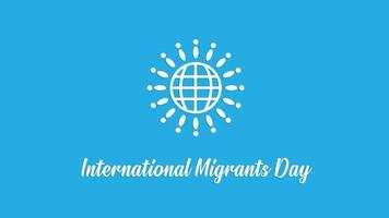 dia internacional dos migrantes. ilustração vetorial vetor