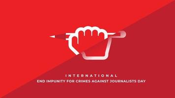 dia internacional para acabar com a impunidade de crimes contra jornalistas. ilustração vetorial vetor