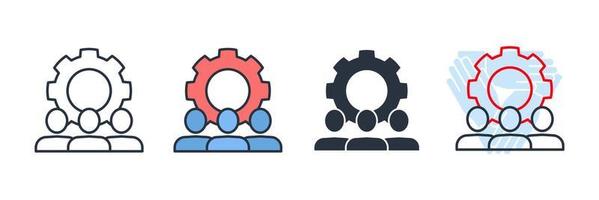 ilustração em vetor logotipo do ícone de gerenciamento de rede de grupo de usuários. modelo de símbolo de grupo de trabalho para coleção de design gráfico e web