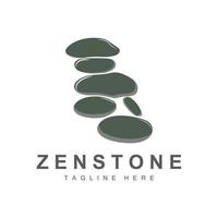 design de logotipo de pedra de equilíbrio, pedra de terapia vetorial, pedra de massagem, pedra quente e zenstone, ilustração de marca de produto vetor