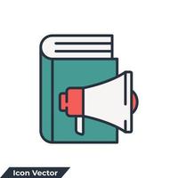 áudio livro ícone logotipo ilustração vetorial. modelo de símbolo de ebook para coleção de design gráfico e web vetor