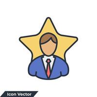 ilustração em vetor sucesso ícone logotipo. modelo de símbolo de estrelas de pessoas para coleção de design gráfico e web