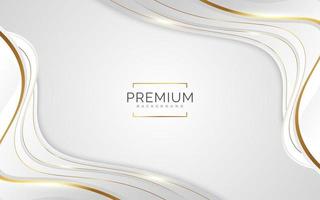 fundo branco e dourado de luxo com linhas douradas e estilo de corte de papel. fundo cinza e dourado premium para prêmio, indicação, cerimônia, convite formal ou design de certificado vetor