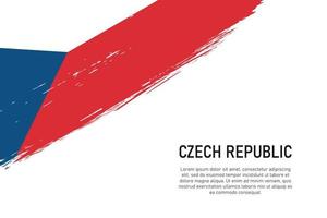 fundo de traçado de pincel com estilo grunge com bandeira da república checa vetor