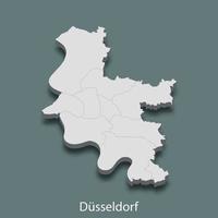 3d mapa isométrico de dusseldorf é uma cidade da alemanha vetor