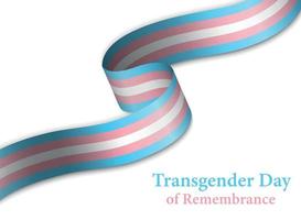 acenando a fita ou banner com bandeira do orgulho transgênero vetor
