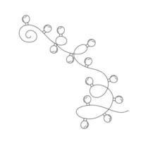 luzes de natal guirlanda de corda encaracolada doodle simples ilustração vetorial desenhada à mão, imagem de contorno para o feriado de ano novo de inverno, design de eventos de aniversário vetor