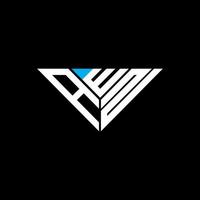 design criativo do logotipo da carta awn com gráfico vetorial, logotipo simples e moderno awn em forma de triângulo. vetor