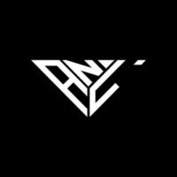 design criativo do logotipo da carta anl com gráfico vetorial, logotipo simples e moderno em forma de triângulo. vetor