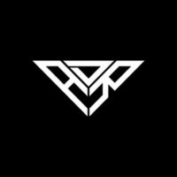 design criativo do logotipo da letra adr com gráfico vetorial, logotipo simples e moderno adr em forma de triângulo. vetor