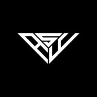 design criativo de logotipo de carta asy com gráfico vetorial, logotipo simples e moderno asy em forma de triângulo. vetor